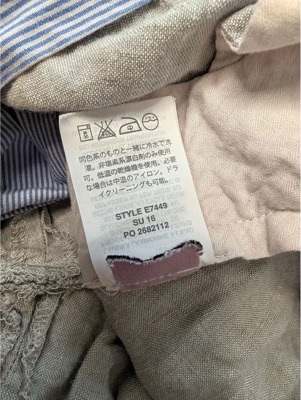 J.Crew Bowery Linen Pants Size W34 L32 Light Gray